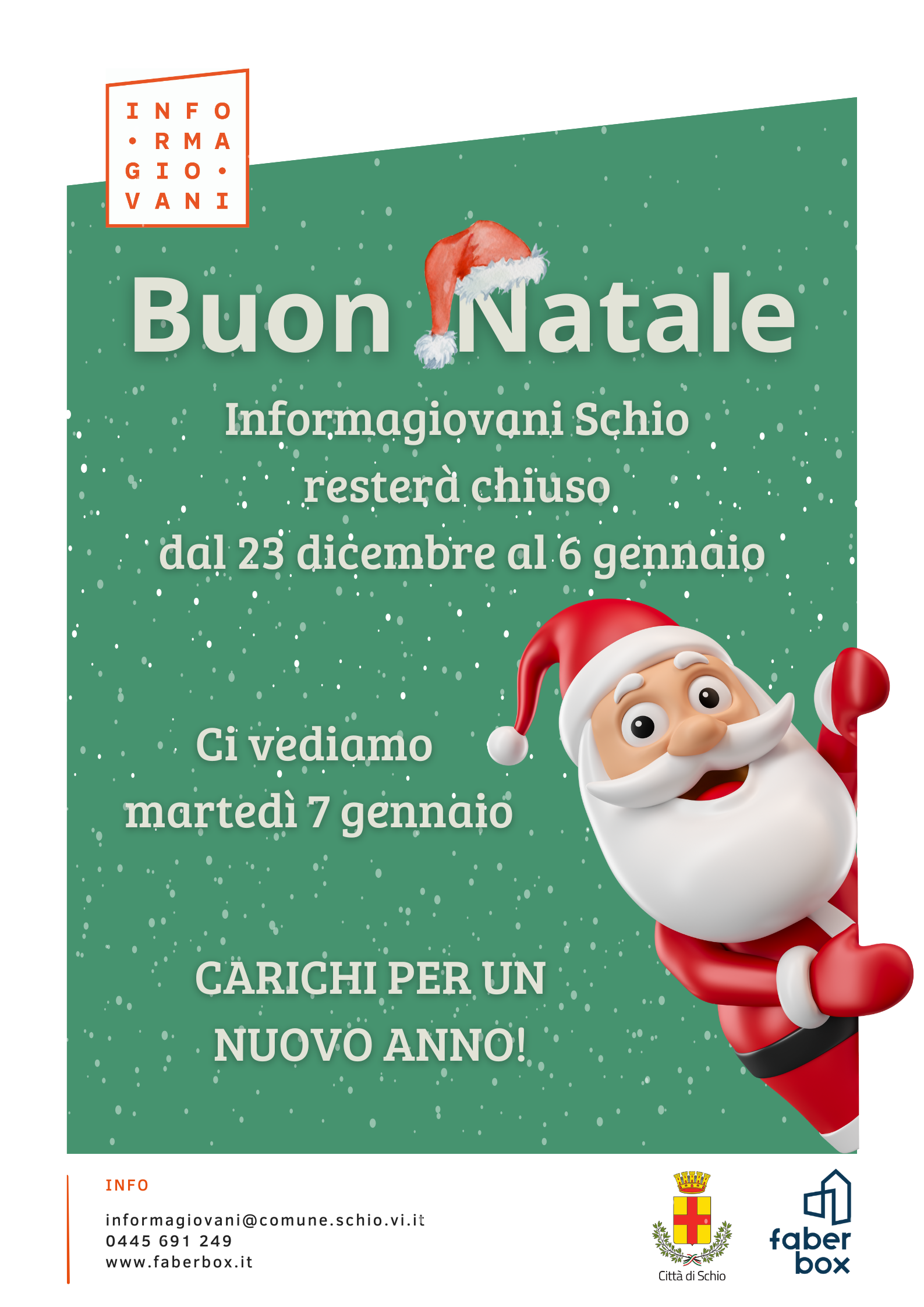 Buon Natale – chiusura natalizia sportello Informagiovani