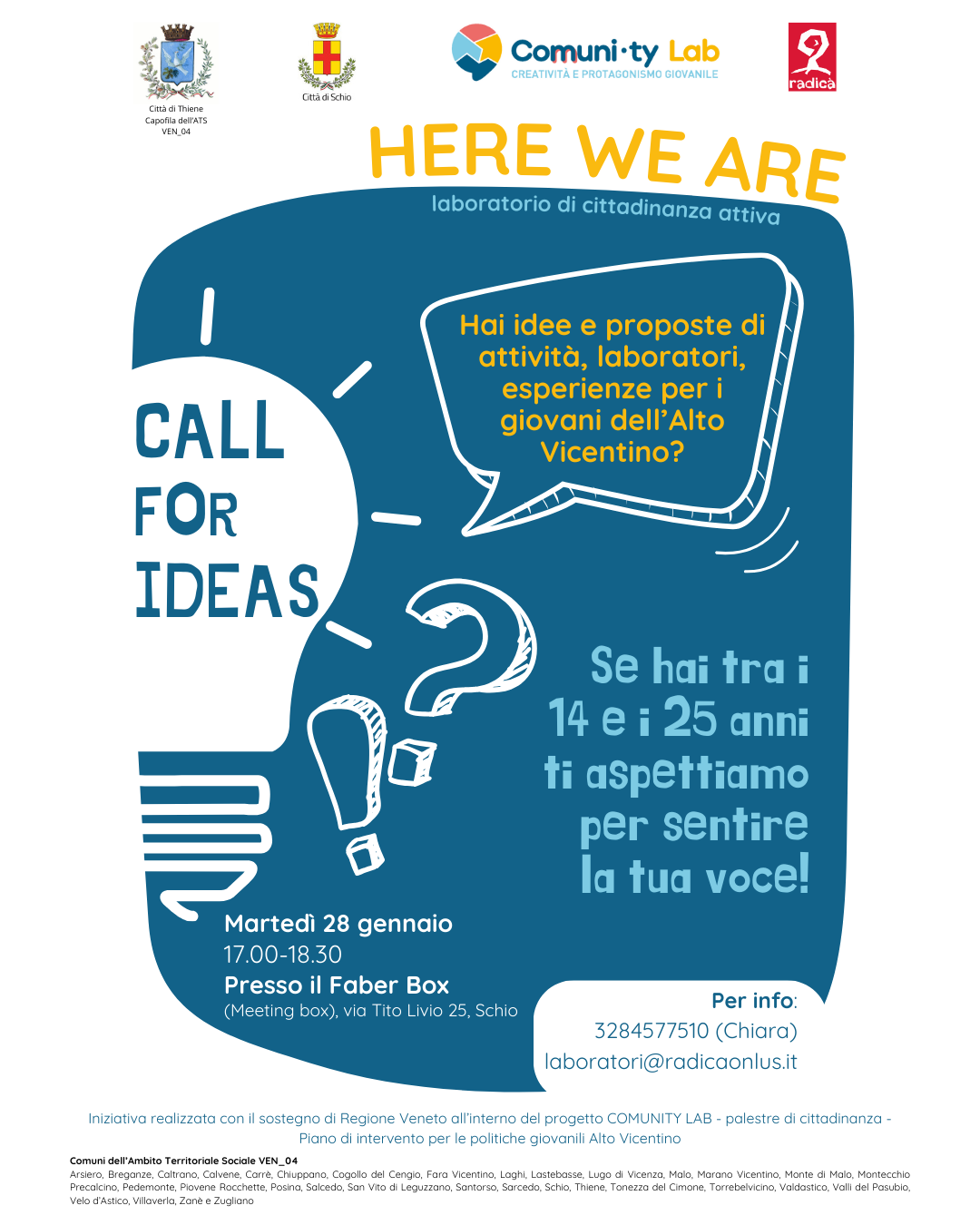 HERE WE ARE: CALL FOR IDEAS!