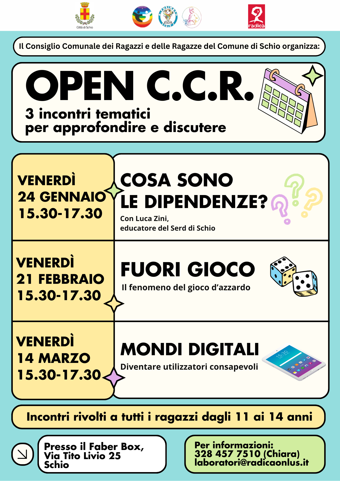 OPEN CCR: 3 incontri di approfondimento sulle dipendenze